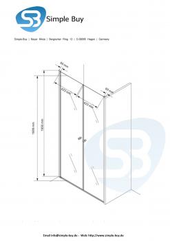 Glas Concept 24 - Nischentür - Nischendusche - Pendeltür - Hebe/Senkmechanismus - 6mm ESG - Variation (100x195cm)