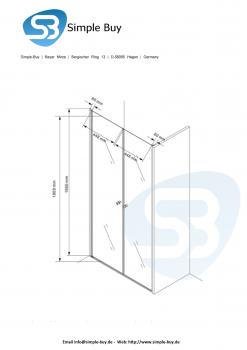 Glas Concept 24 - Nischentür - Nischendusche - Pendeltür - Hebe/Senkmechanismus - 6mm ESG - Variation (105x195cm)