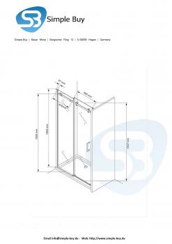Glas Concept 24 - Nischendusche - Nischentür - Schiebesystem - ESG 8mm - Variation (105x195cm)