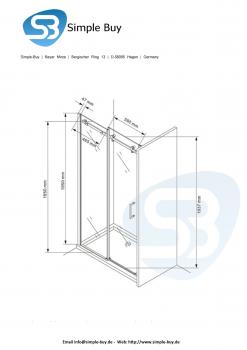 Glas Concept 24 - Nischentür - Nischendusche - Pendeltür - Hebe/Senkmechanismus - 6mm ESG - Variation (110x195cm)