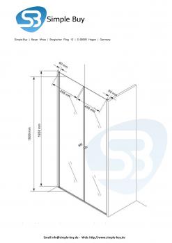 Glas Concept 24 - Nischentür - Nischendusche - Pendeltür - Hebe/Senkmechanismus - 6mm ESG - Variation (115x195cm)