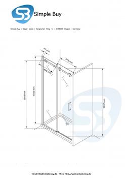 Glas Concept 24 - Nischendusche - Nischentür - Schiebesystem - ESG 8mm - Variation (115x195cm)
