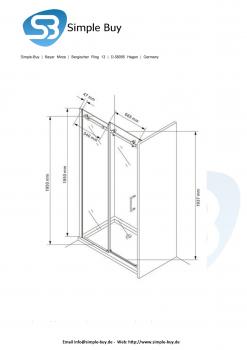 Glas Concept 24 - Nischendusche - Nischentür - Schiebesystem - ESG 8mm - Variation (125x195cm)