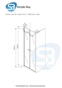 Glas Concept 24 - Nischentür - Nischendusche - Pendeltür - Hebe/Senkmechanismus - 6mm ESG - Variation (80x195cm)