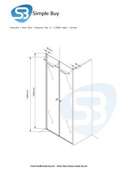Glas Concept 24 - Nischentür - Nischendusche - Pendeltür - Hebe/Senkmechanismus - 6mm ESG - Variation (90x195cm)
