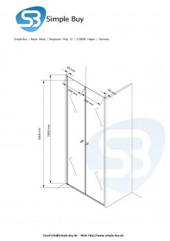 Glas Concept 24 - Nischentür - Nischendusche - Pendeltür - Hebe/Senkmechanismus - 6mm ESG - Variation (95x195cm)