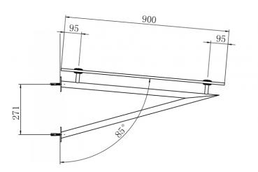 Glas Concept 24 - 200x90cm Glasvordach - 13mm - Verbundssicherheitsglas - Schwarzglas - inkl. Halter