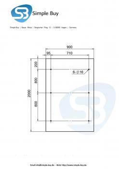 Preview: Glas Concept 24 - 200x90cm Glasvordach - 13mm - Verbundssicherheitsglas - Schwarzglas - inkl. Halter