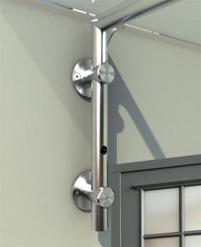 Preview: Glas Concept 24 - 150x90cm Glasvordach - 13mm - Verbundssicherheitsglas - Schwarzglas - inkl. Halter