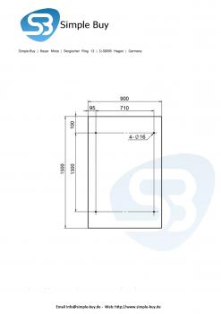 Glas Concept 24 - 150x90cm Glasvordach - 13mm - Verbundssicherheitsglas - Milchglas - inkl. Halter