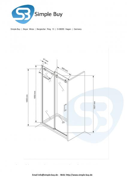 Glas Concept 24 - Nischendusche - Nischentür - Schiebesystem - ESG 8mm - Variation (105x195cm)