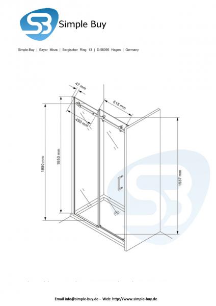 Glas Concept 24 - Nischendusche - Nischentür - Schiebesystem - ESG 8mm - Variation (115x195cm)