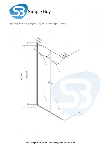 Glas Concept 24 - Nischentür - Nischendusche - Pendeltür - Hebe/Senkmechanismus - 6mm ESG - Variation (130x195cm)