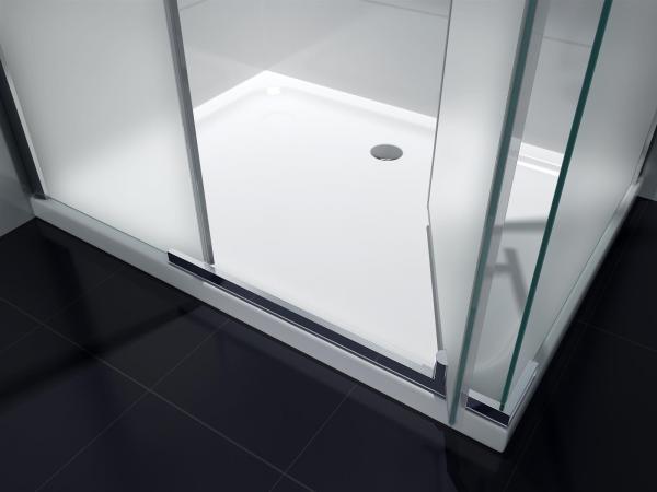 Glas ConCept 24 - Eck Duschkabine Dusche Milchglas Frost Satiniert"Detroit" - H 195cm- ESG Sicherheitsglas 8mm (120x90x195cm)