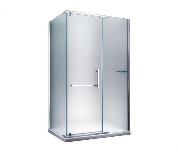 Glas ConCept 24 - Eck Duschkabine Dusche Milchglas Frost Satiniert"Detroit" - H 195cm- ESG Sicherheitsglas 8mm (120x90x195cm)
