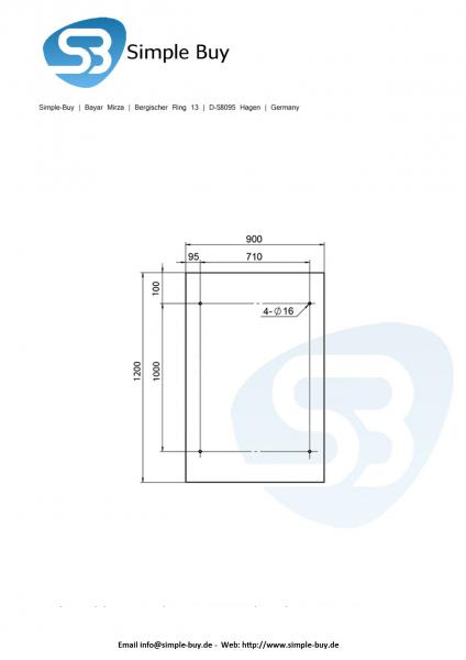 Glas Concept 24 - 120x90cm Glasvordach - 13mm - Verbundssicherheitsglas - Milchglas - inkl. Halter