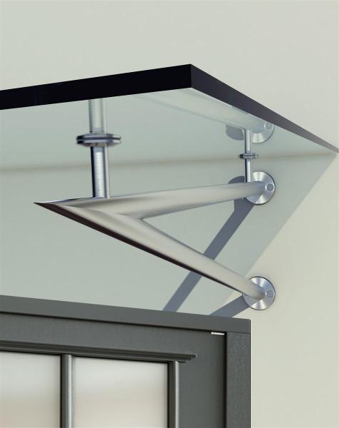 Glas Concept 24 - 200x90cm Glasvordach - 13mm - Verbundssicherheitsglas - Schwarzglas - inkl. Halter