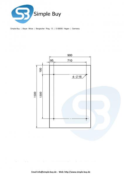 Glas Concept 24 - 150x90cm Glasvordach - 13mm - Verbundssicherheitsglas - Milchglas - inkl. Halter